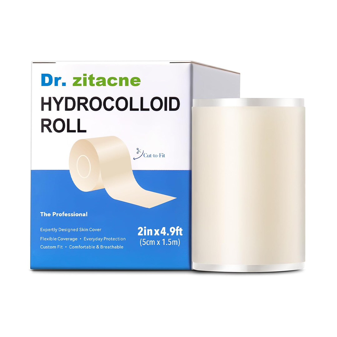 Dr Zitacne Hydrocolloid Roll Tape Cut to Size Skin Friendly Adhesive Patch for Face Heels and Body Five Centimeter by One Point Five Meter
