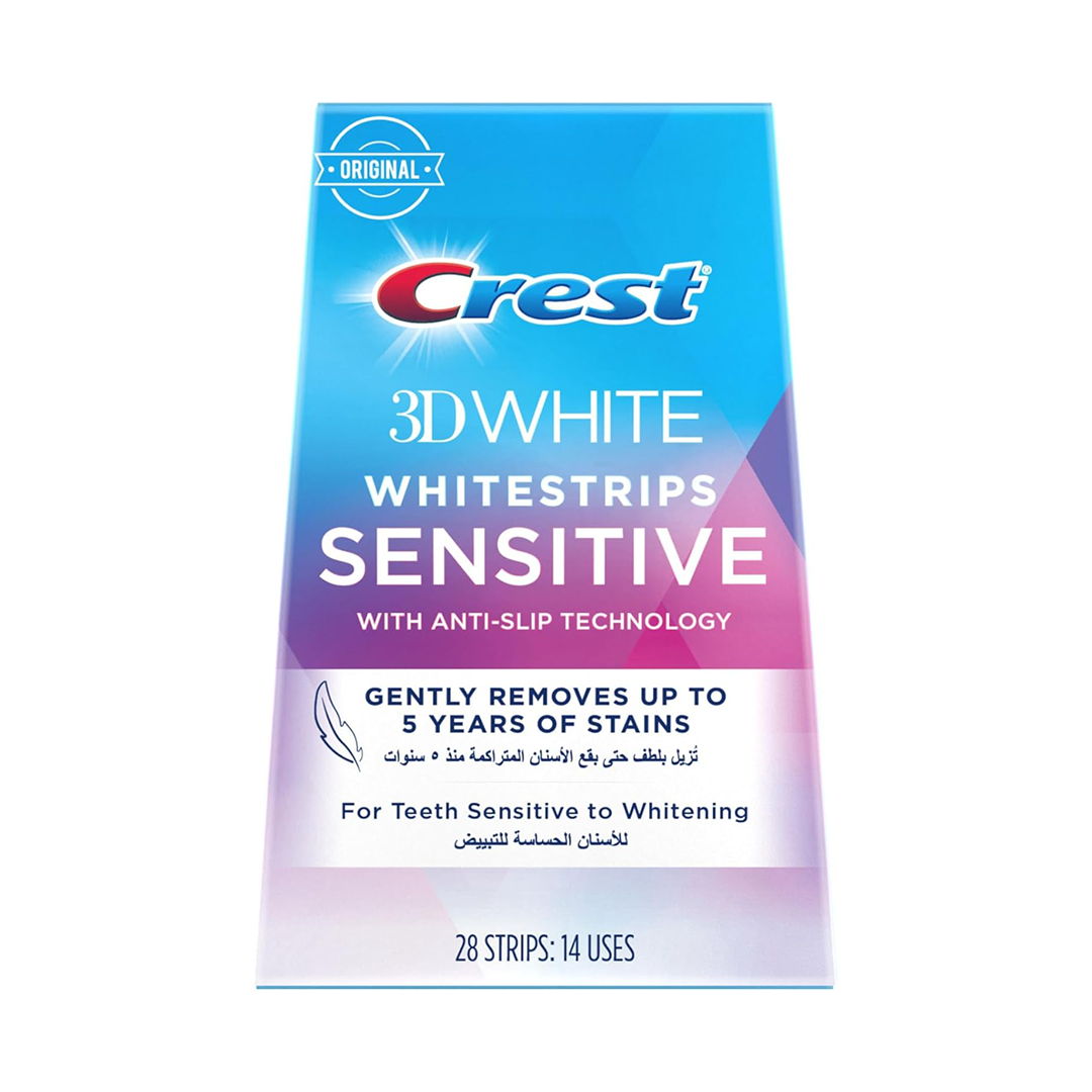 Crest 3D White Whitestrips Sensitive Teeth Whitening Strips 28 Count 14 Treatments