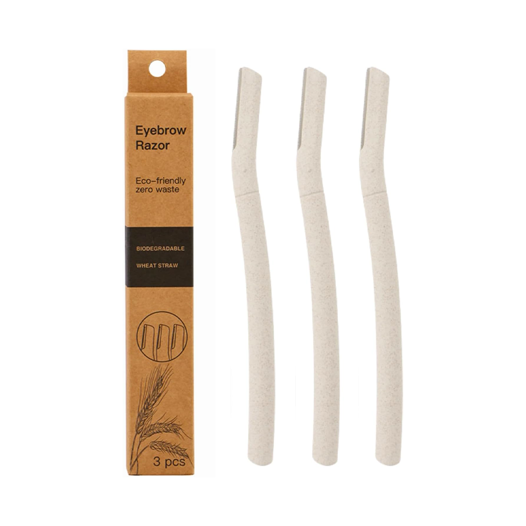 Eco Friendly Dermaplane Eyebrow Razors for Women Facial Hair Removal Upper Lip Peach Fuzz and Eyebrow Shaping Three Pack