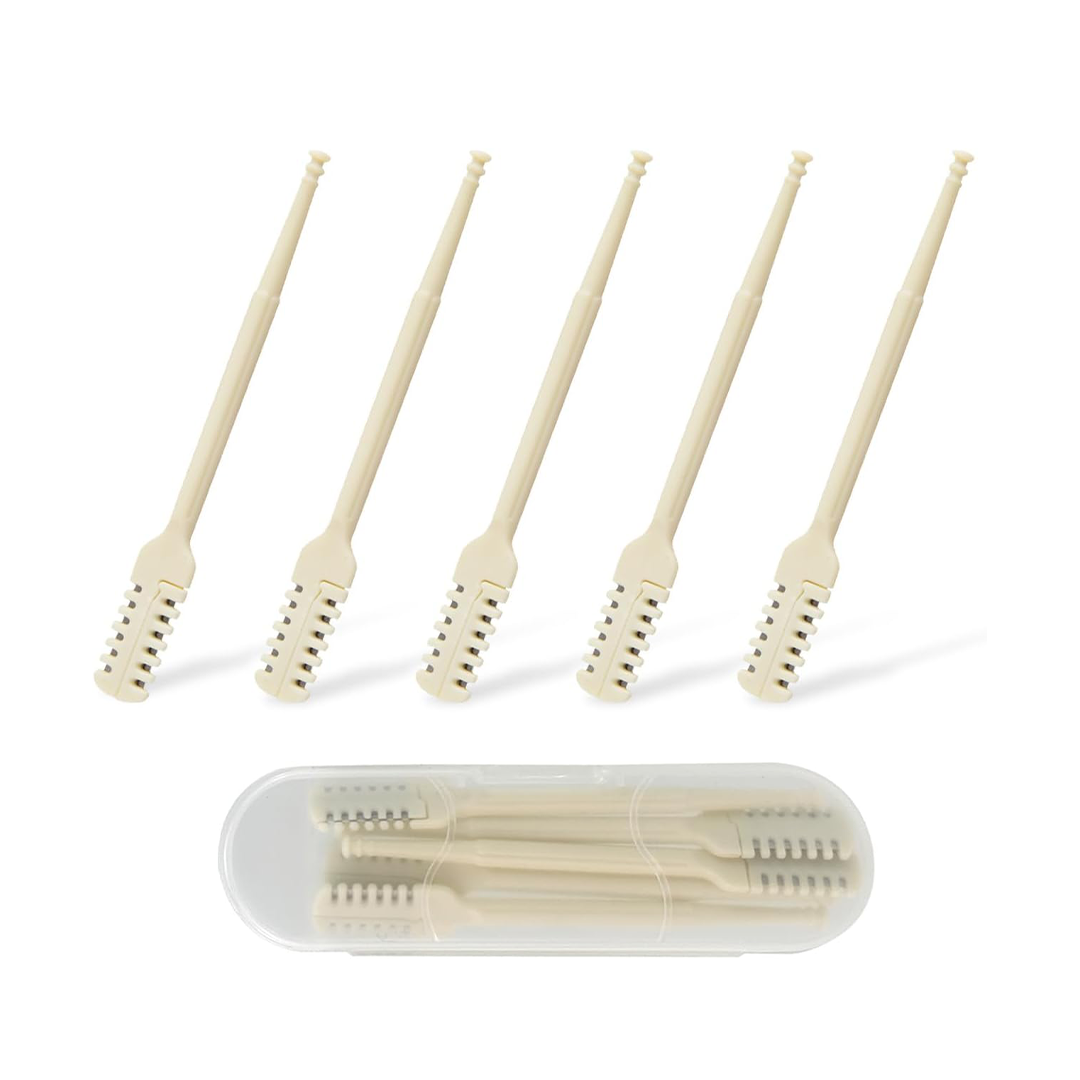 SYNTHORA Manual Nose Hair Trimmer with Ear Picker and Storage Case Pack of 5