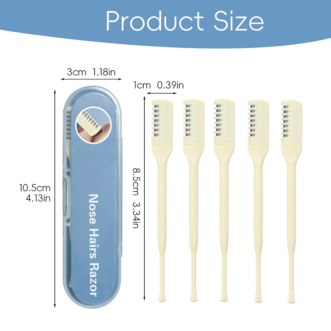 4 Piece Double Sided Manual Nose Hair Trimmer Set with Ear Picker and Storage Case