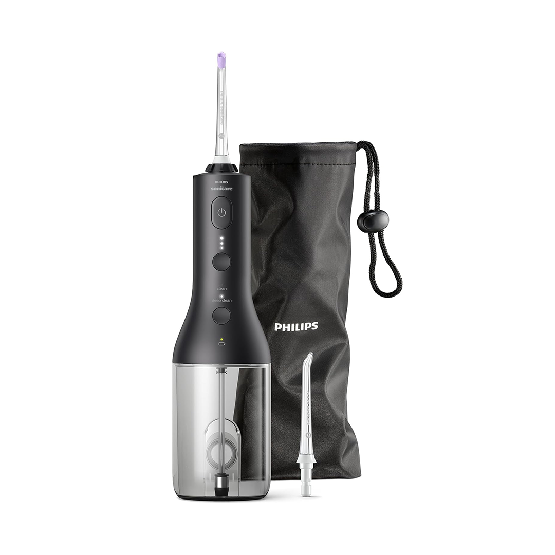 Philips Sonicare Cordless Power Flosser Black HX3826 33 Portable Water Flosser for Teeth Gum Care and Daily Oral Cleaning