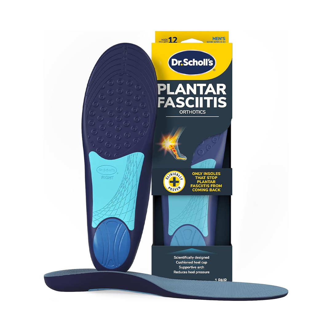 Dr Scholls Plantar Fasciitis Pain Relief Orthotics for Men Trim to Fit Insoles Size 8 to 13 with Heel Cup and Arch Support