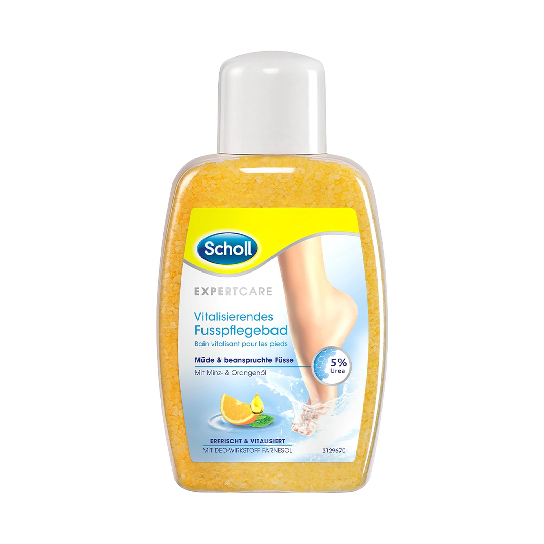 Scholl Vitalising Foot Bath with Natural Salt Crystals, Urea & Deodorizing Formula – 275g