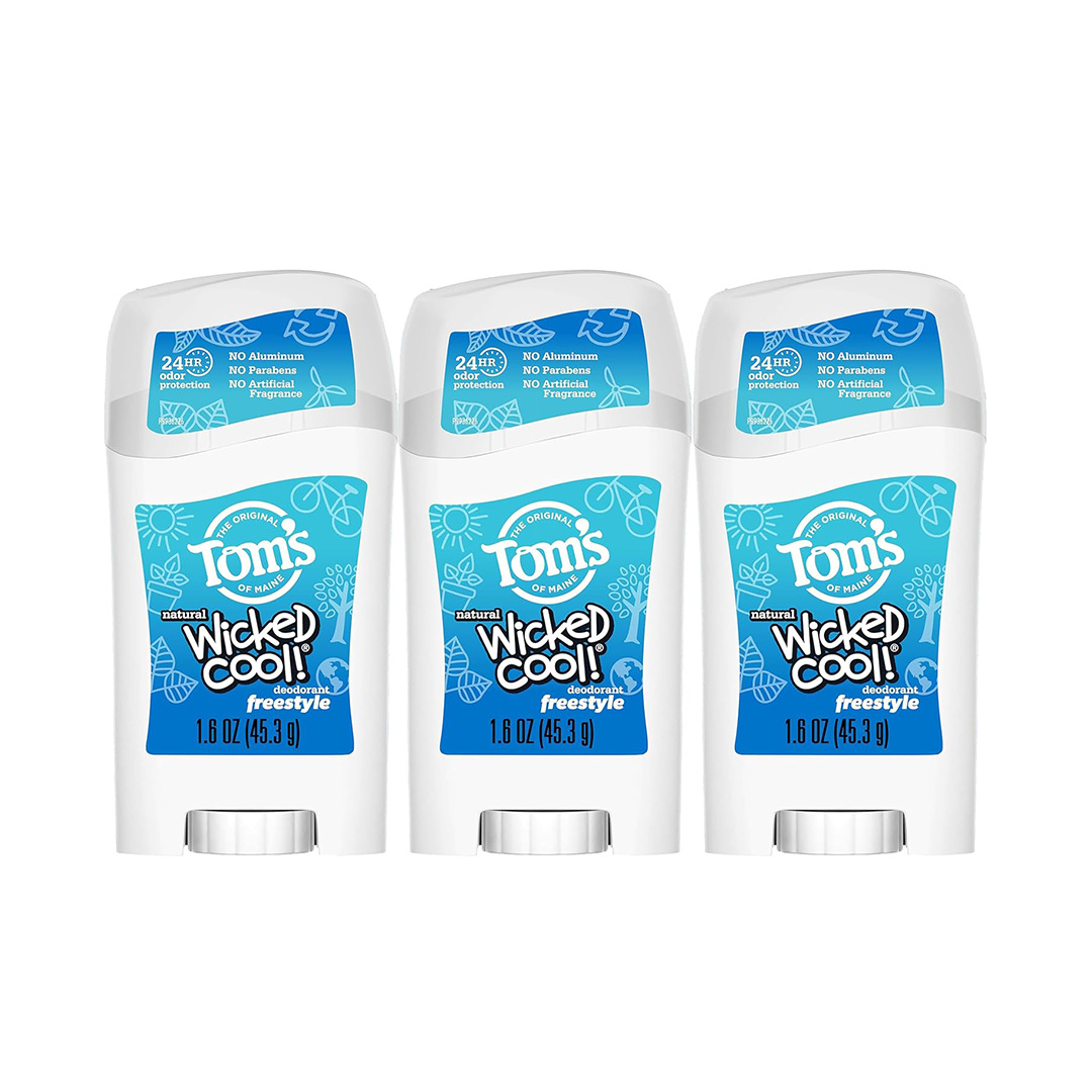 Toms of Maine Wicked Cool! Natural Deodorant (3-Pack) The "Safe Start" Freshness