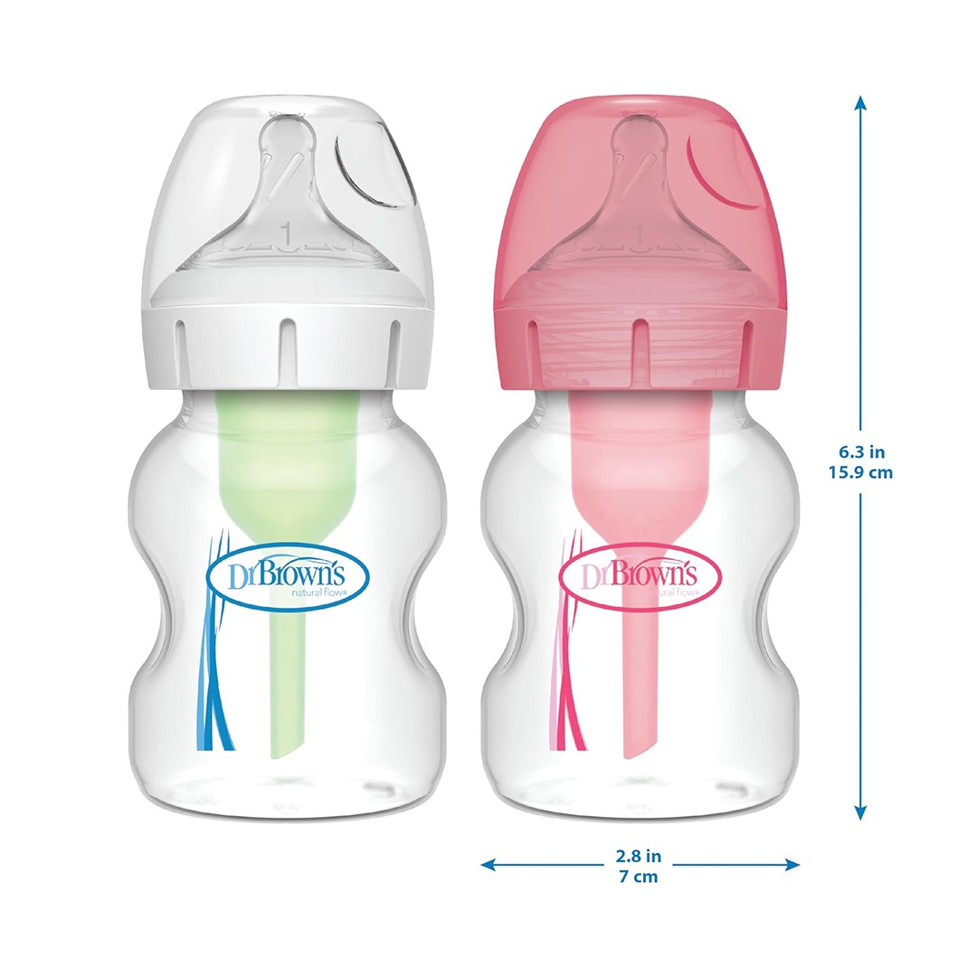 Dr. Browns Natural Flow Anti-Colic Baby Bottle 5oz, Wide Neck, 0m+