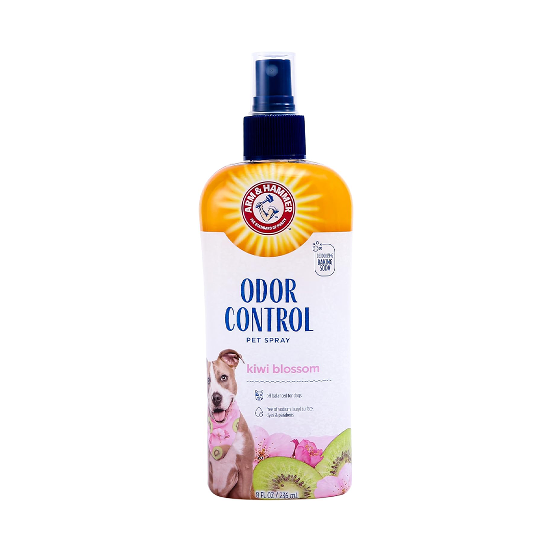 Arm & Hammer Super Deodorizing Spray for Dogs Kiwi Blossom 8 oz Odor Control Pet Spray with Baking Soda for Dogs and Puppies