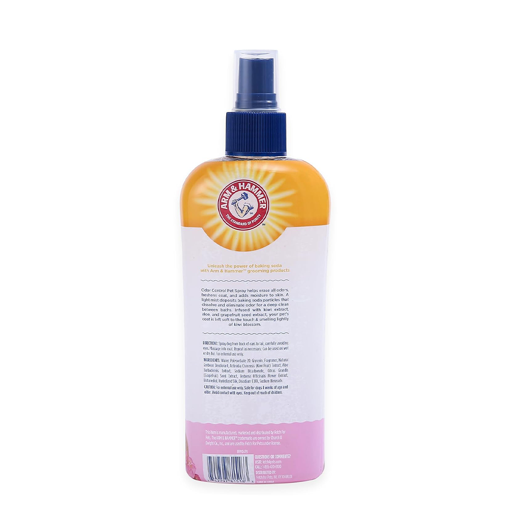 Arm & Hammer Super Deodorizing Spray for Dogs Kiwi Blossom 8 oz Odor Control Pet Spray with Baking Soda for Dogs and Puppies