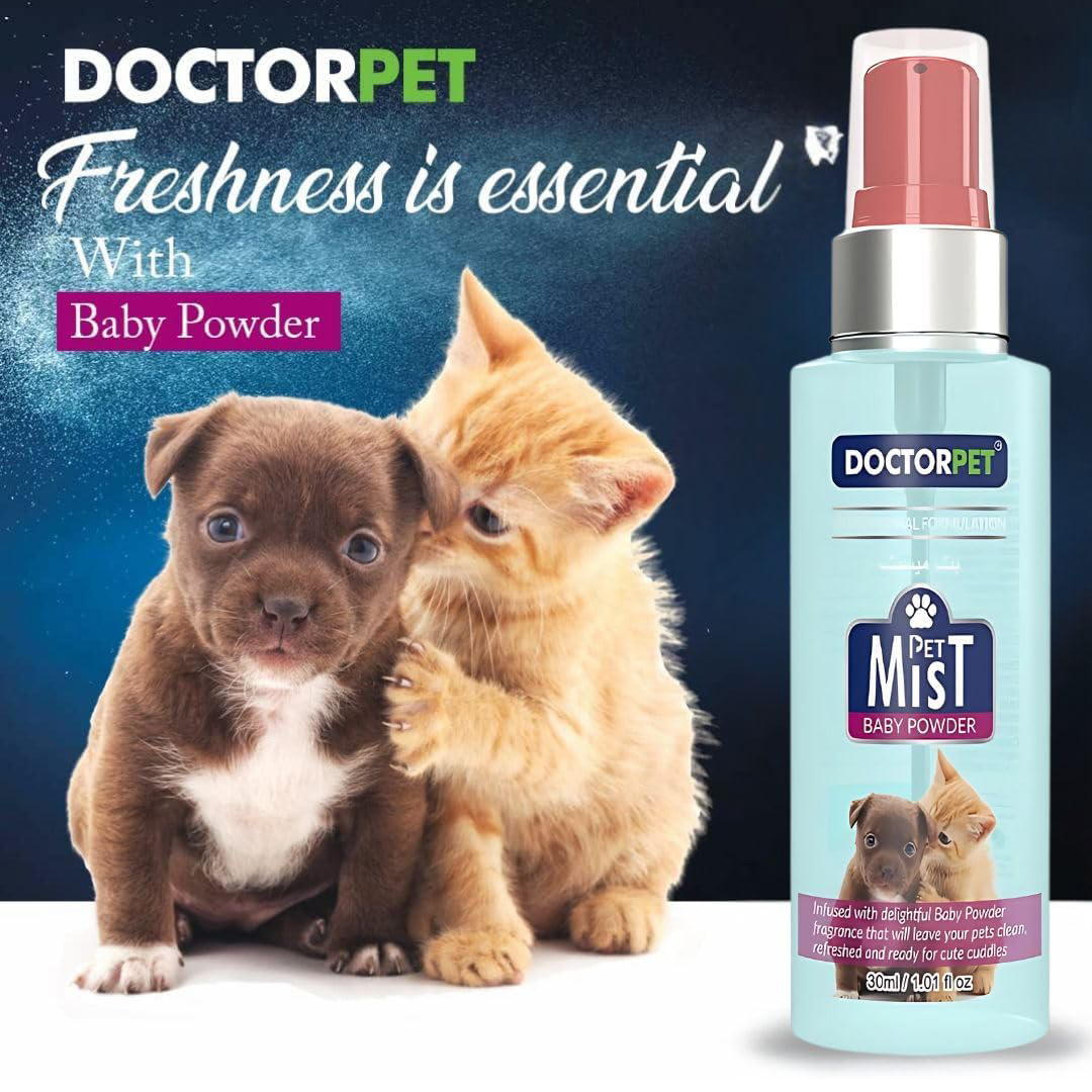Doctorpet Baby Powder Scented Pet Mist 30ml Deodorizing Spray for Dogs and Cats