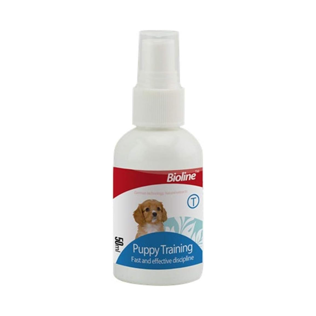 Bioline Puppy Training Spray 50ml Fast Training Aid for Puppies and Dogs Indoor Toilet Training