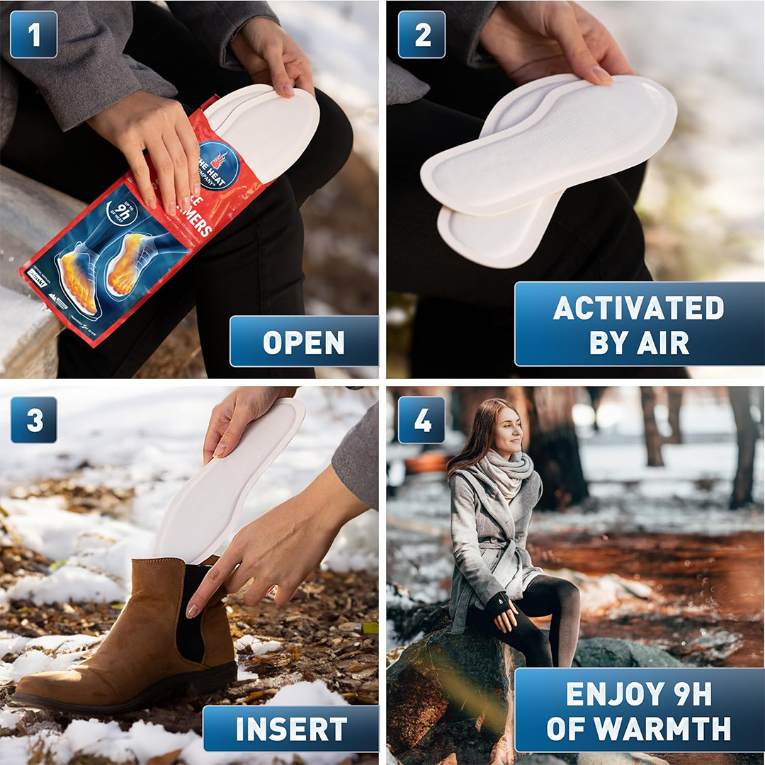 THE HEAT COMPANY Insole Foot Warmers Air Activated Toe Warmers (Up to 9 Hours Heat)