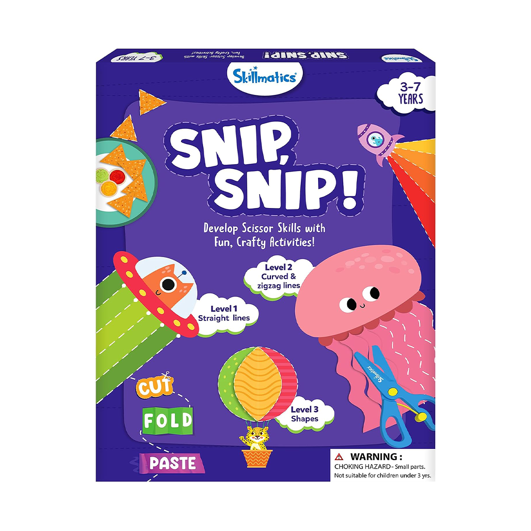 Skillmatics Snip Snip Scissor Skills Activity Book with 25 Fun Cutting & Creative Activities for Kids Ages 37