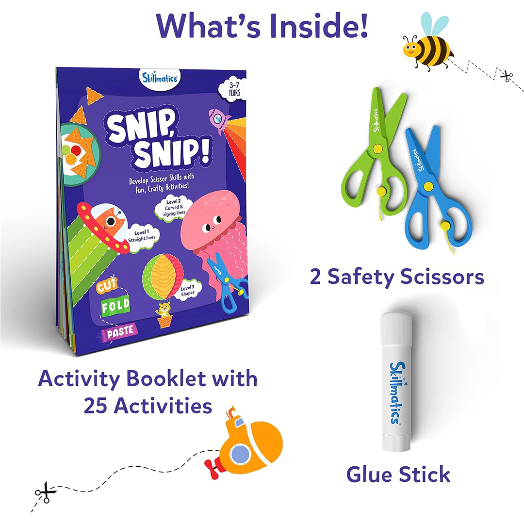 Skillmatics Snip Snip Scissor Skills Activity Book with 25 Fun Cutting & Creative Activities for Kids Ages 37