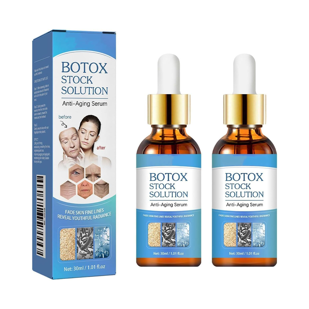 Botox Stock Solution Facial Serum, Hyaluronic Acid Face Serums for All Skin Types, Anti Aging Serum for Men and Women, Reduce Wrinkles, Plump Skin, Firm Face