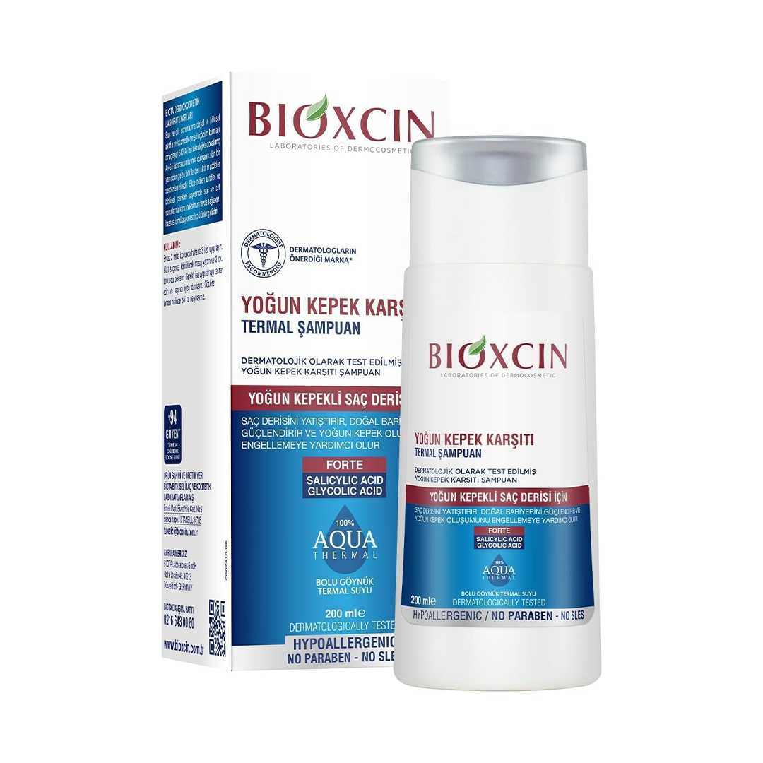BIOXCIN Thermal Anti Dandruff Shampoo 200ml with Salicylic Acid and Zinc for Flake Control and Scalp Care