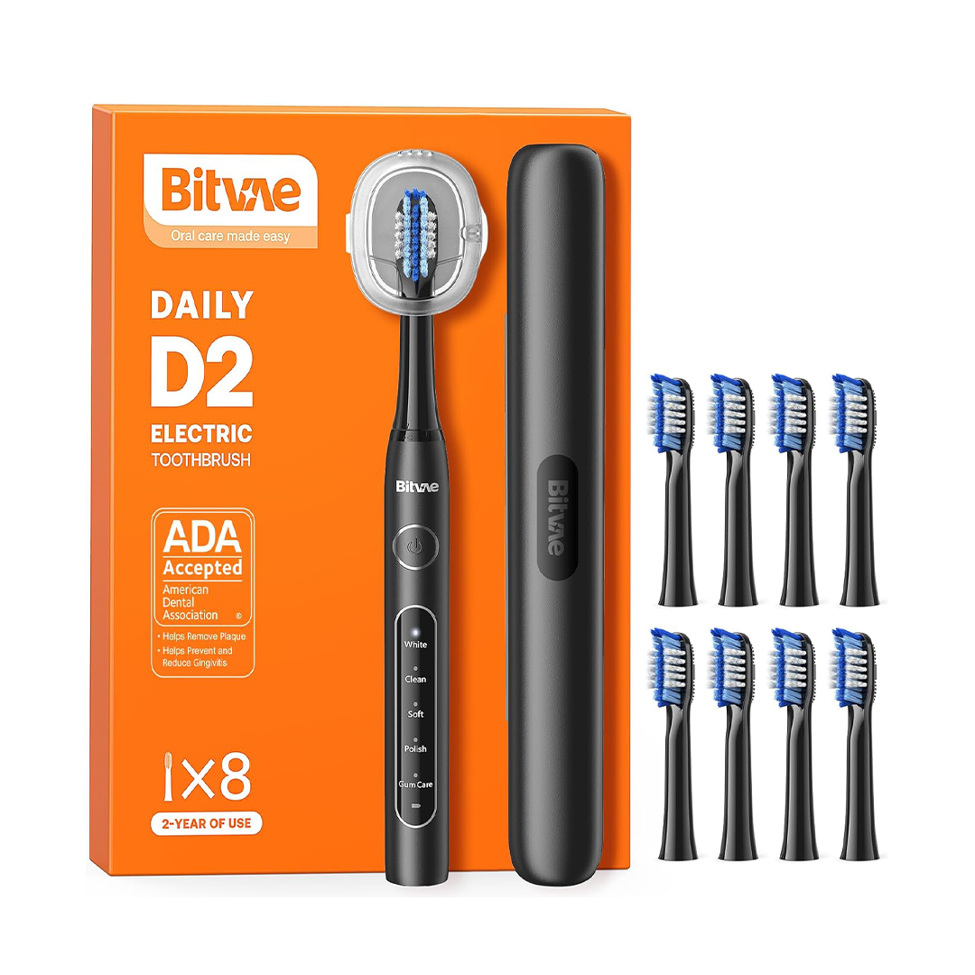 Bitvae D2 Electric Toothbrush (Black) ƒ?? The "ADA-Accepted" Smart Clean