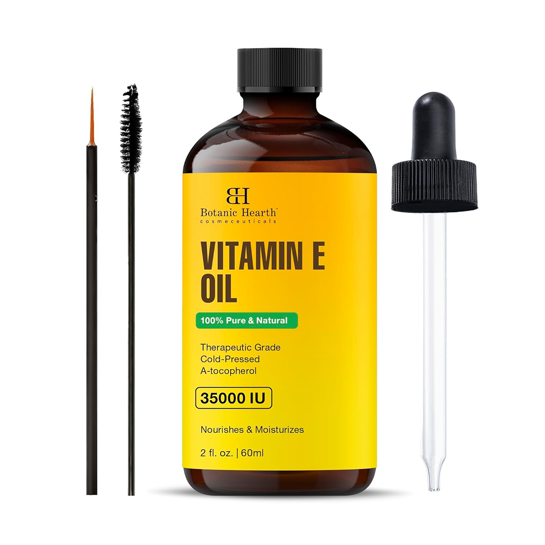 Botanic Hearth Vitamin E Oil 100 Pure Natural 35000 IU Hair Body Eyebrow Eyelash Brush 2oz