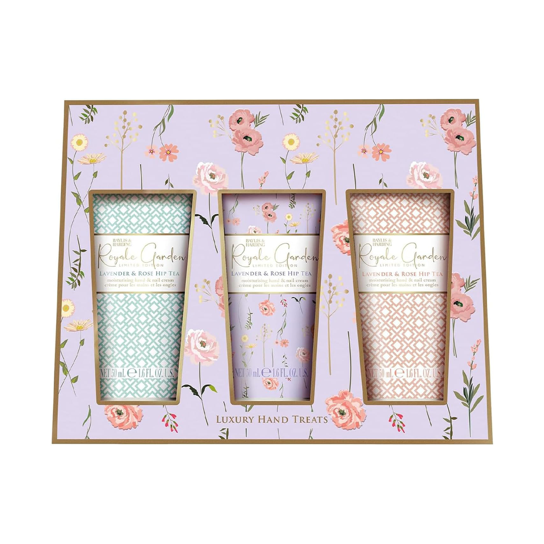 Baylis & Harding – طقم هدايا فاخر لليدين شاي اللافندر وورد المسك مجموعة رويال جاردن