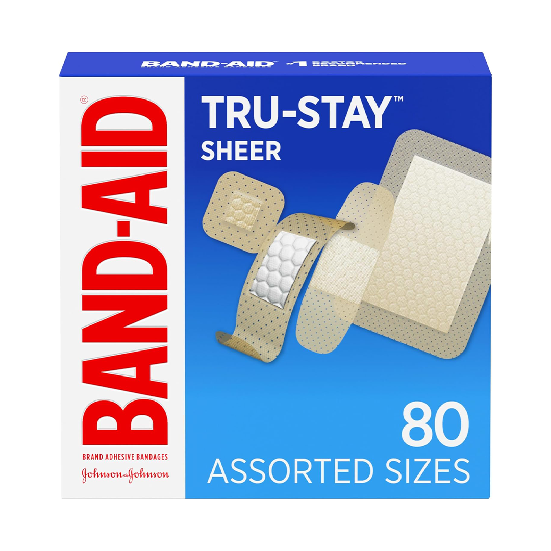 Band-Aid Tru-Stay Sheer Bandages 80 Assorted Sizes