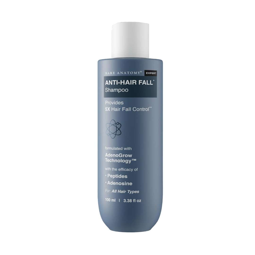 Bare Anatomy Anti Hair Fall Shampoo 5X Hair Fall Control Biotin Peptides Rosemary Rice Water Hair Growth Shampoo 100ml