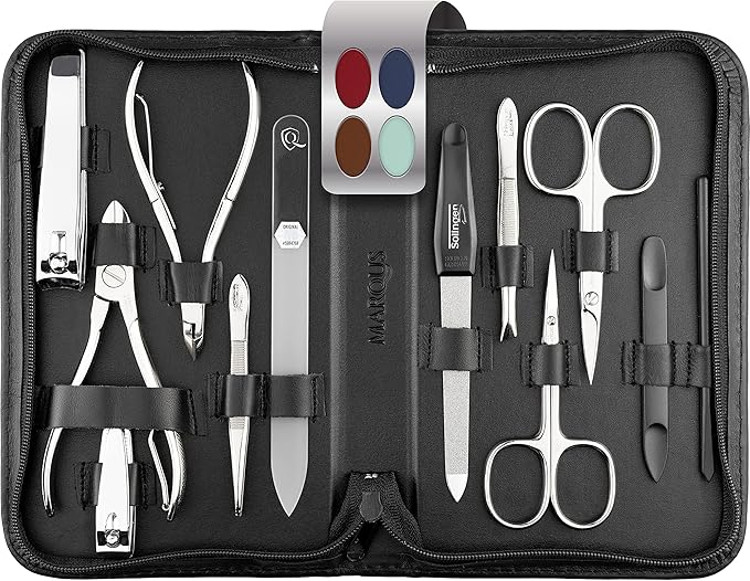 Professional 12-Piece Manicure & Pedicure Grooming Kit – Travel Case Edition