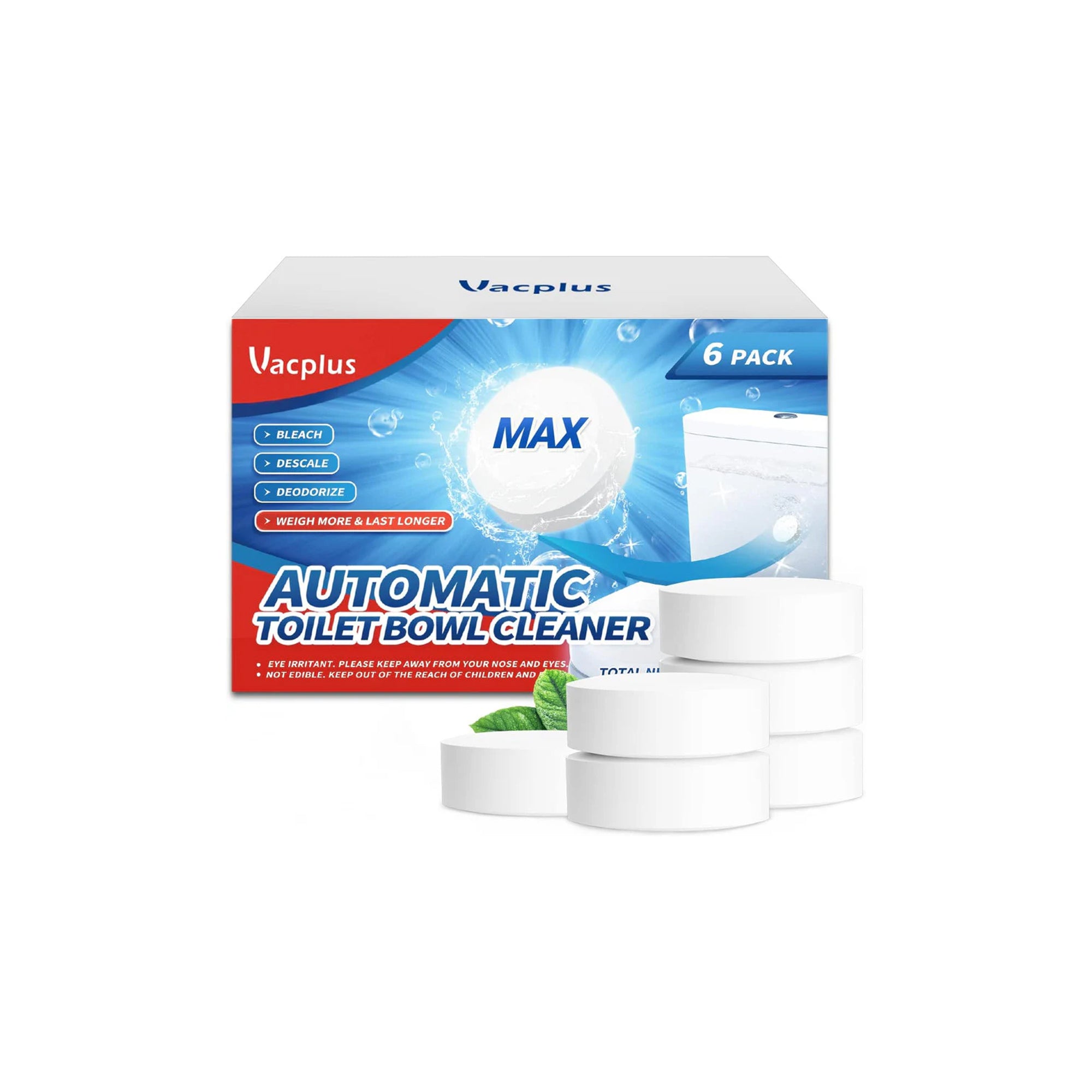 Vacplus MAX Automatic Toilet Bowl Cleaner Tablets – 6 Pack