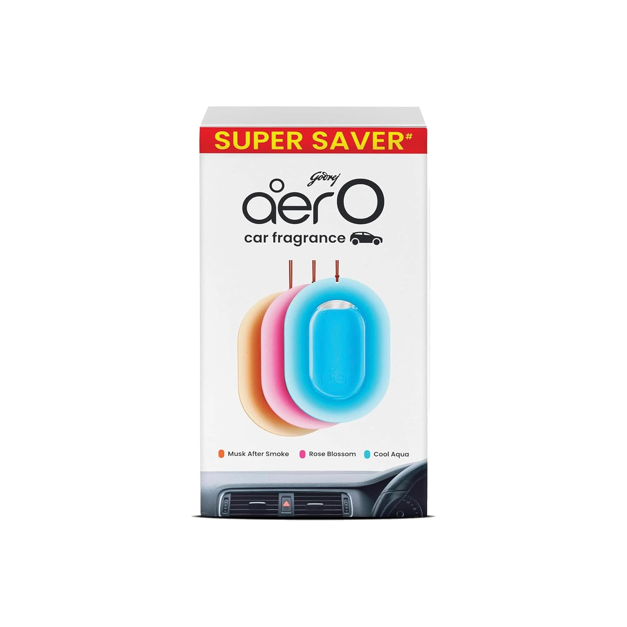 Godrej Aer O Hanging Car Air Freshener Assorted Pack of 3