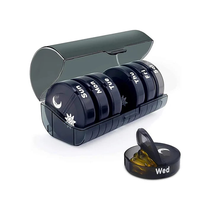 TookMag Weekly AM PM Pill Organizer ƒ?? 7 Day Large Capacity Pill Box, Black