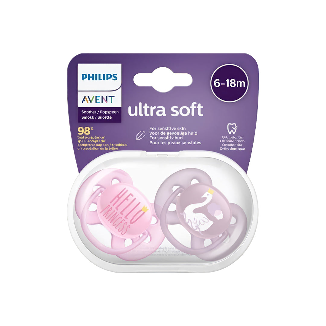 Philips Avent Ultra Soft Dummy – 6–18 Months (SCF223/02), Pink