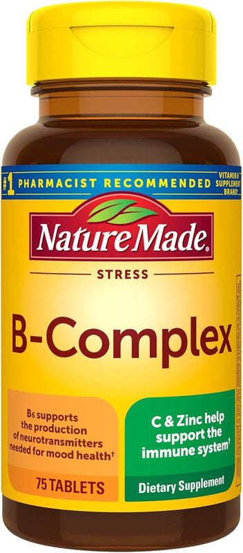 Nature Made Stress B-Complex with Vitamin C & Zinc – 75 Tablets