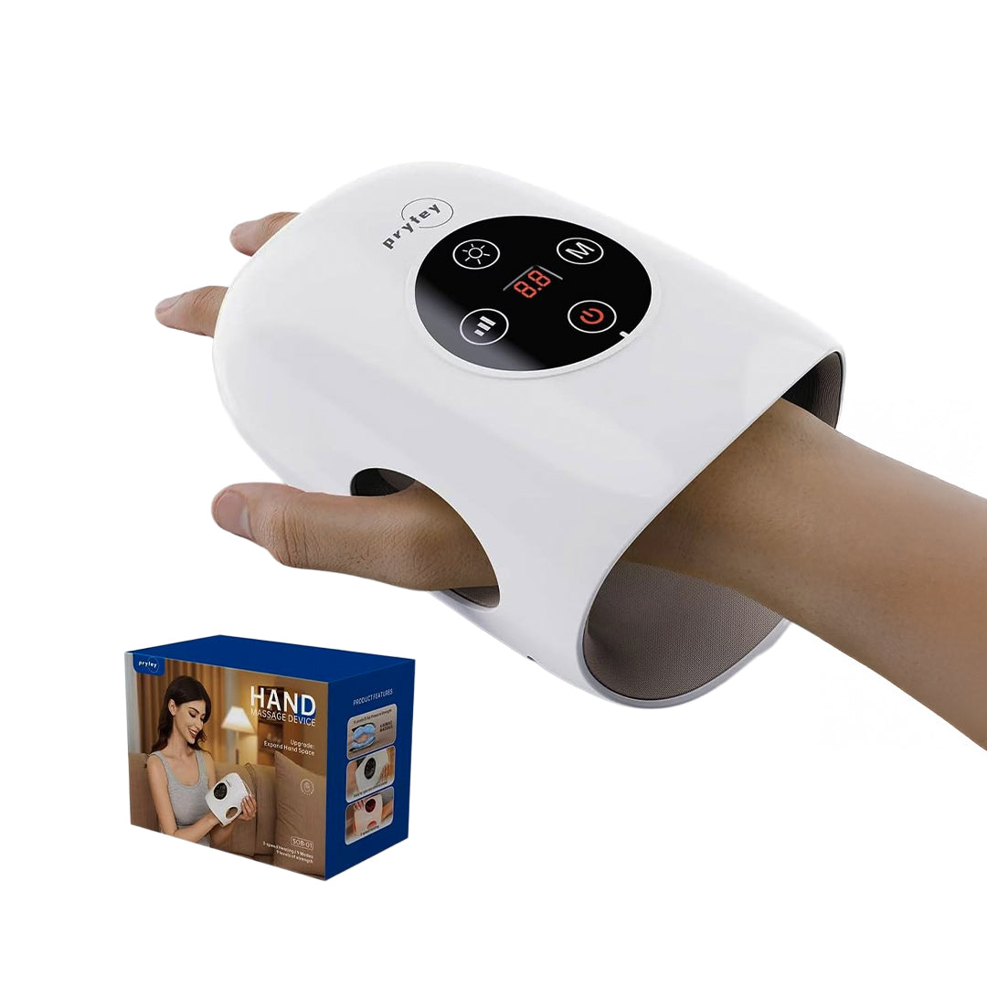 Pryfey Cordless Hand Massager – 9 Modes & 9 Intensities (White)