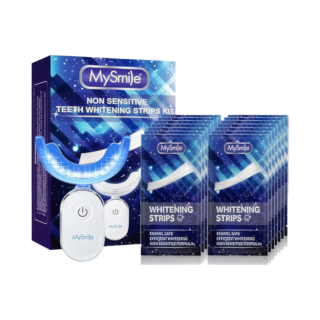 MySmile Teeth Whitening Kit, 28 Non-Sensitive Teeth Whitening Strips, Deluxe Teeth Whitener Dental Grade Tooth Whitening Strips for Home, Travel, 10 min Fast Result for Beautiful White Smile