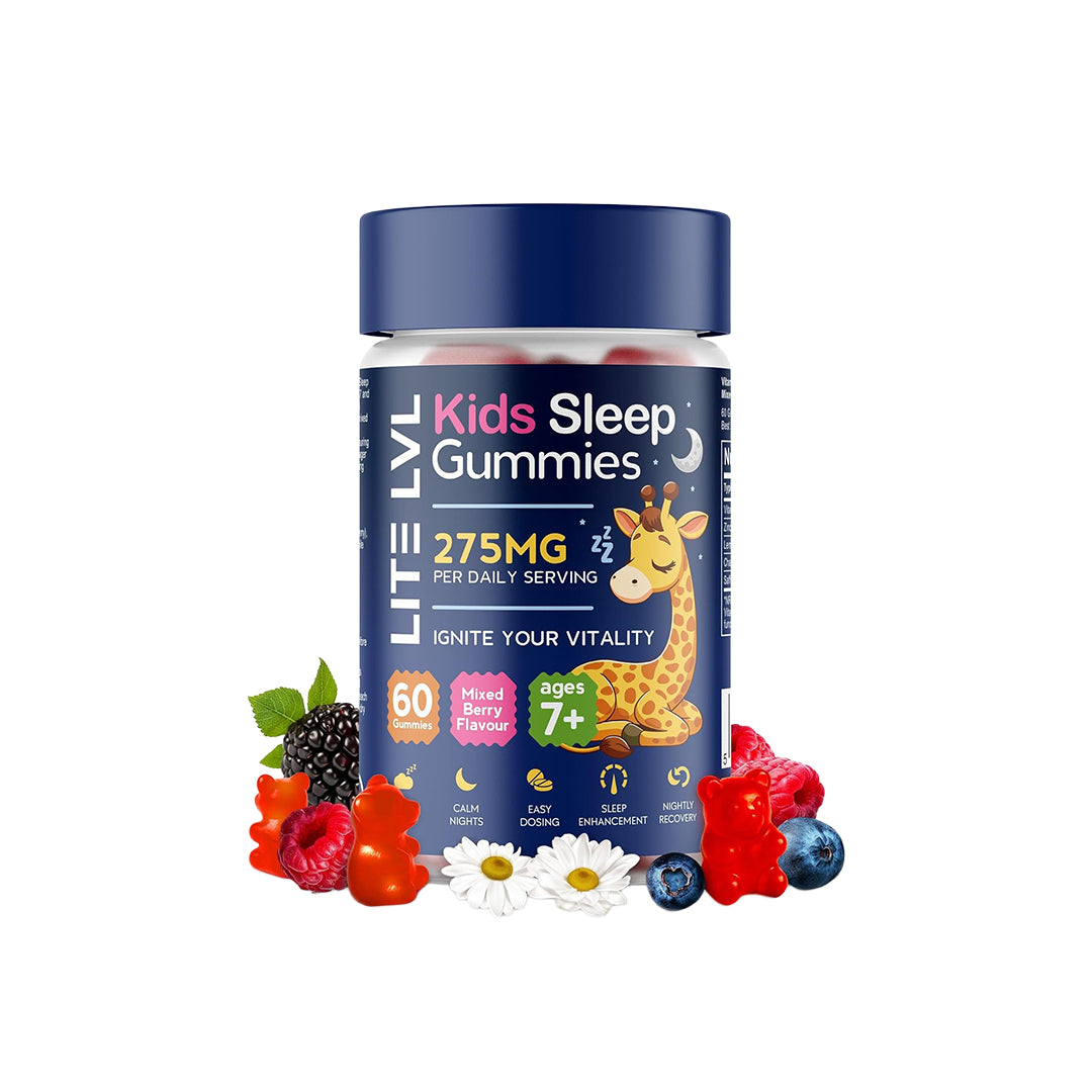 LITE LVL Natural Sleep Support Gummies for Kids - Formula for Restful Nights, Children's Sleep Gummies Promoting Natural Melatonin Production, Promotes...