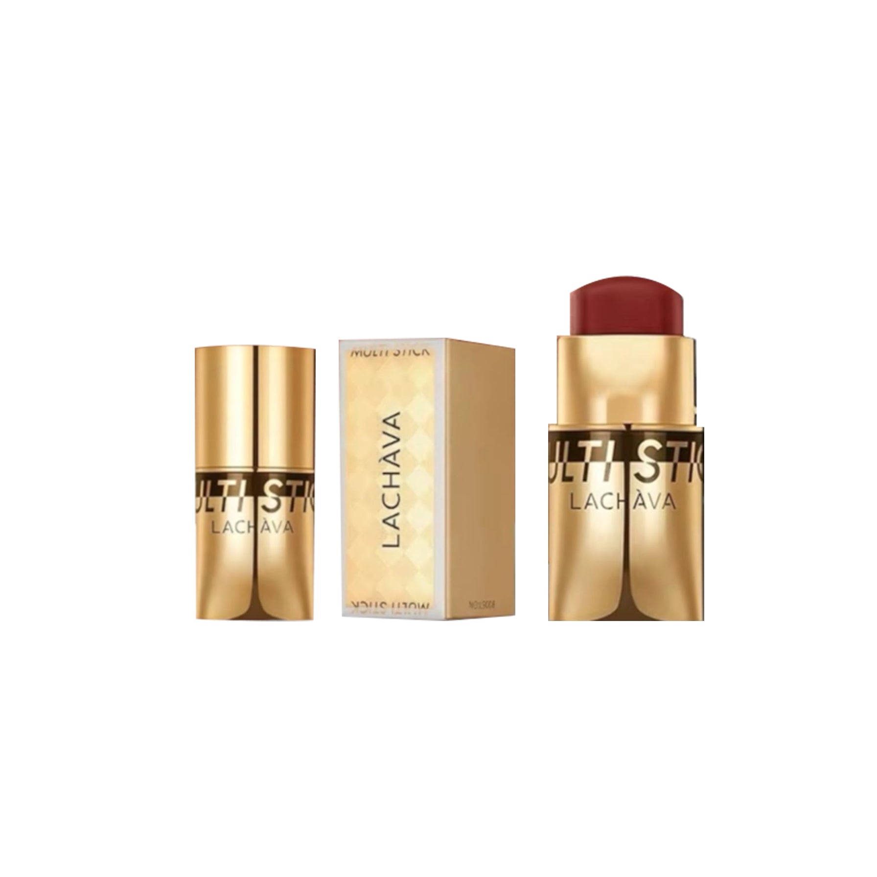 Lachava 3-in-1 Berry Blush Stick – Waterproof Cream Mousse for Cheeks, Eyes & Lips | Buildable Coverage