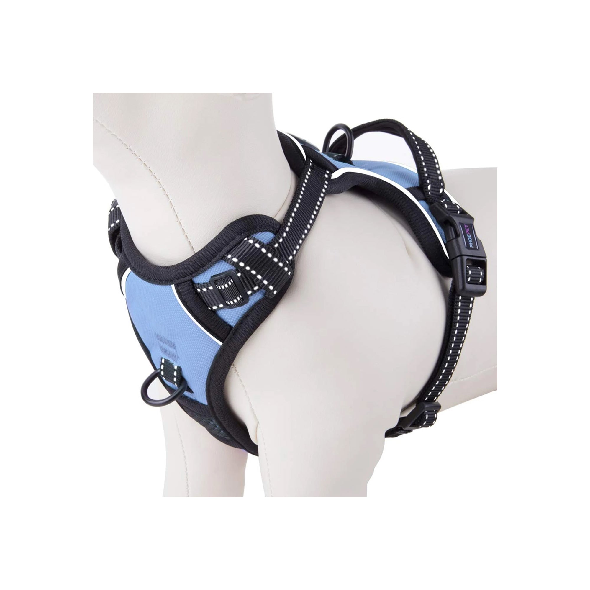 PHOEPET No Pull Dog Harness Reflective Adjustable Training Handle Large Baby Blue