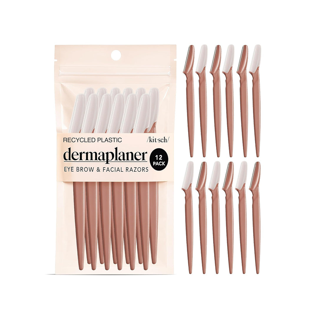 Kitsch Dermaplane Razor for Face – Eyebrow & Facial Razors (Terracotta, 12 PCS)