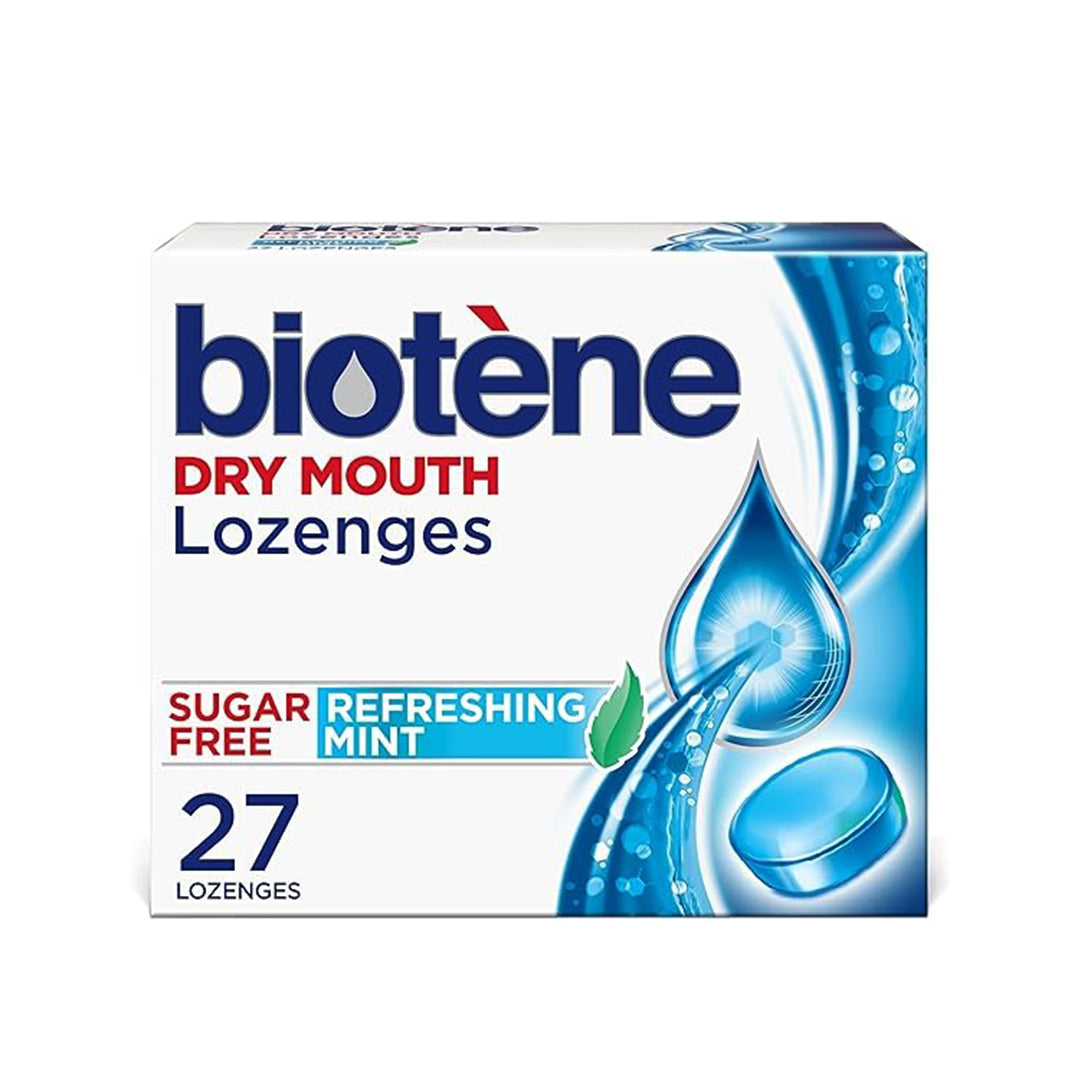 Biotène Dry Mouth Lozenges – Refreshing Mint, Sugar Free | 27 Lozenges (Pack of 2)
