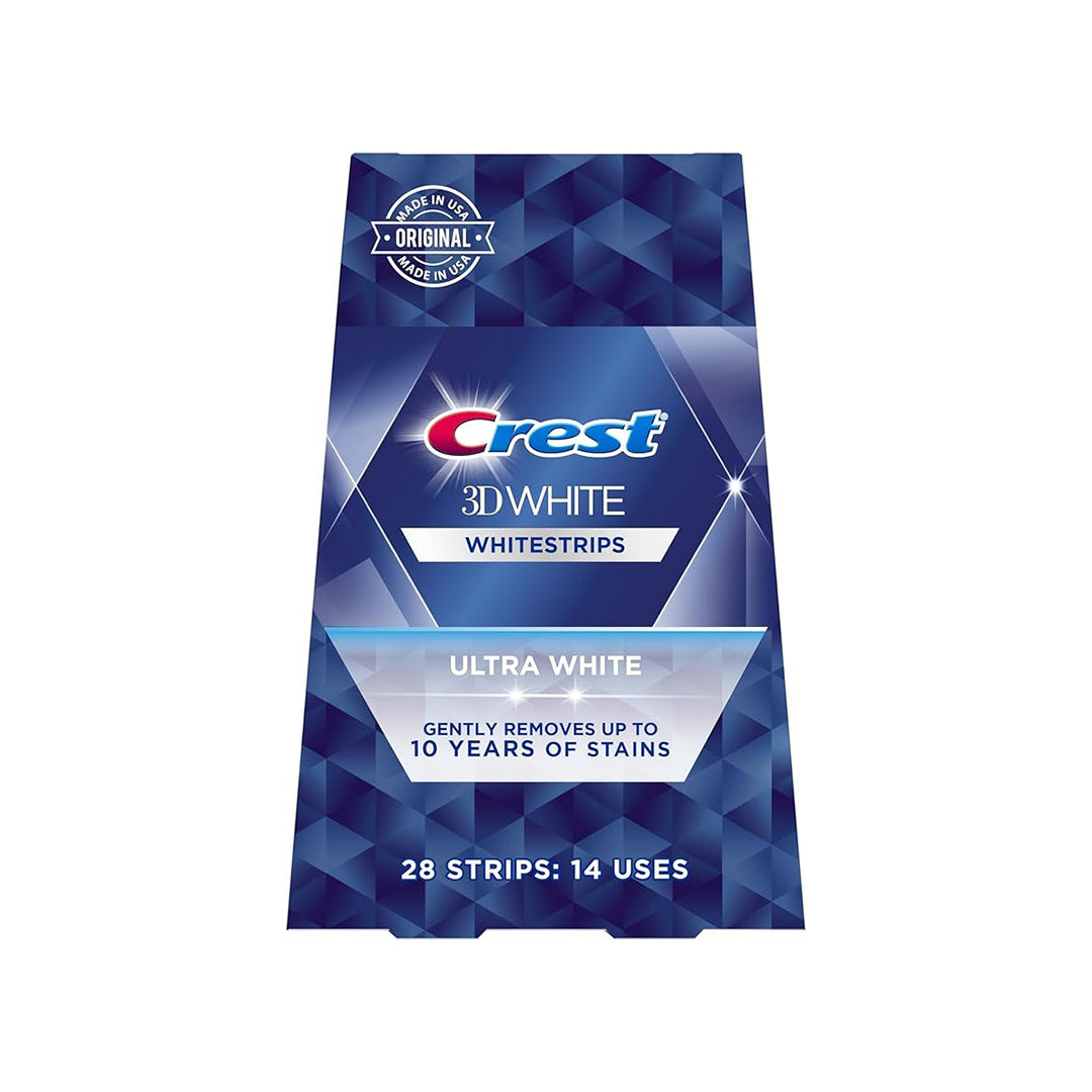 Crest 3D White Ultra White Whitestrips, Gently Removes Up to 10 Years of Stains, 28 Strips, 14 Treatments