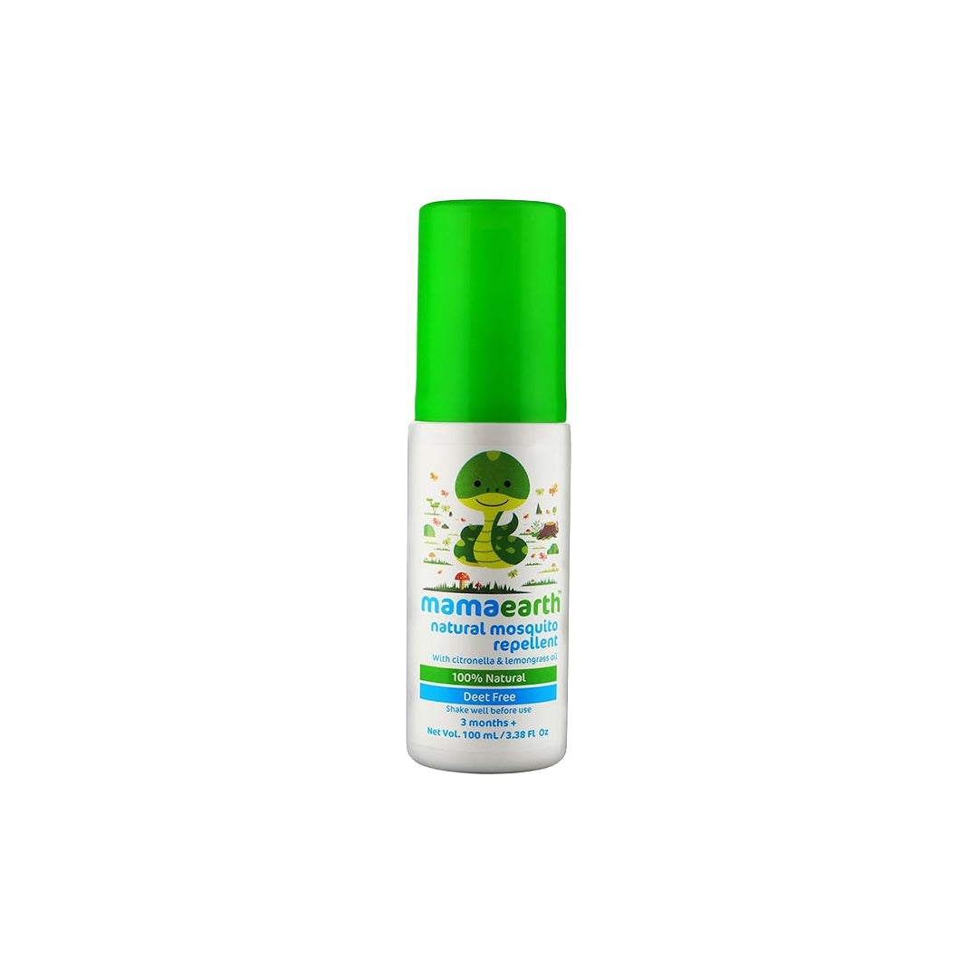 Mamaearth Natural Mosquito Repellent Spray with Citronella, Lemongrass & Peppermint Oil | DEET-Free, Toxin-Free Formula, Long-Lasting Indoor & Outdoor Protection |Safe & Gentle for 3+ Months, 100ml