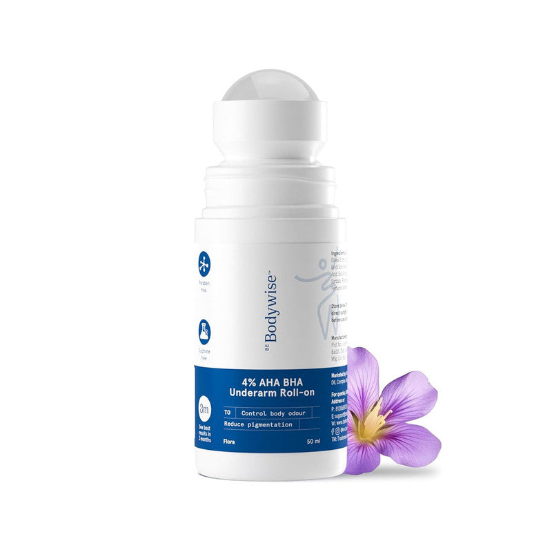 Be Bodywise 4% AHA BHA Underarm Roll-On – Odor Control & Pigmentation Care 50ml