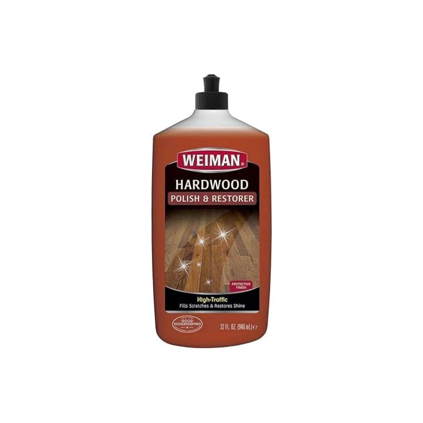 Weiman Hardwood Floor Polish & Restorer – Natural Shine & Scratch Repair for High-Traffic Floors | 32 oz
