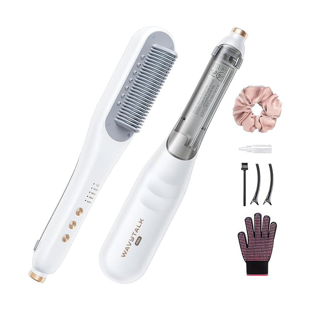 Wavytalk Pro Steam Straightener Brush, Steamline Pro 3 in 1 Straightening Brush, Steam Reduces Damage, Nourishes Hair, and Expedites Straightening