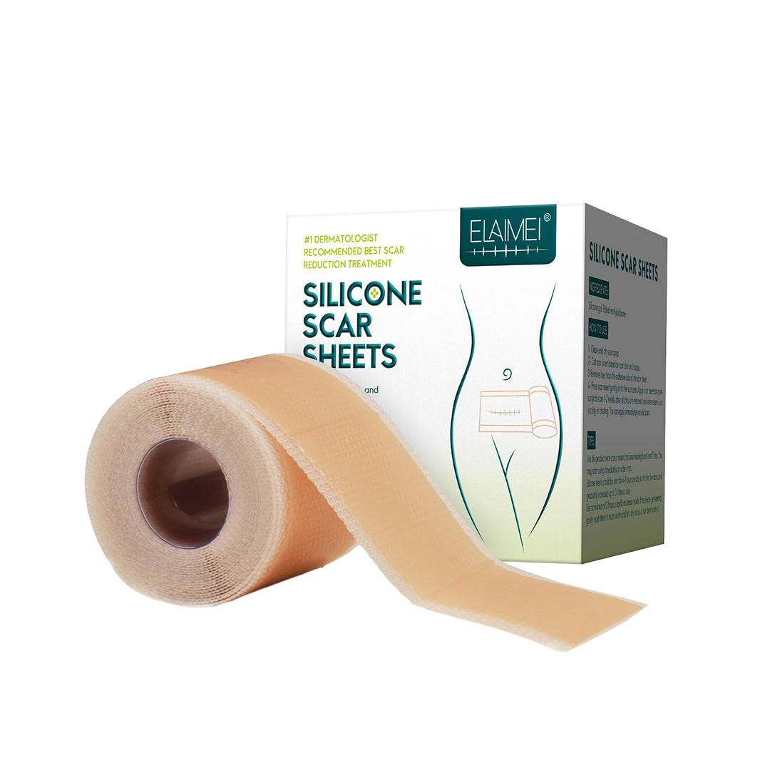 Silicone Scar Sheets (1.6” x 120” Roll-3M), Silicone Scar Tape Roll, Scar Silicone Strips, Reusable, Professional Scar Removal Sheets for C-Section, Surgery, Burn, Keloid, Acne et