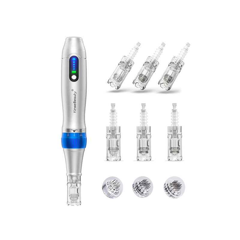 KinseiBeauty Professional Microneedling Pen with 5-Speed, Ultima A6 Pro Wireless Adjustable Micro Needling Microneedle Machine w/2 * 12pin, 2 * 24pin,2 * 36pin Replacement Cartridges Needles