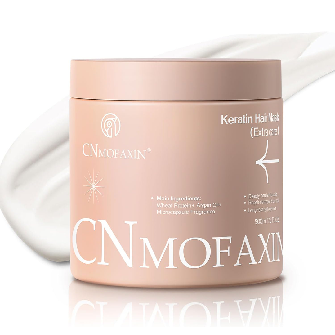 CNMOFAXIN Keratin Hair Mask & Deep Conditioner with Wheat Protein & Argan Oil (500ml)