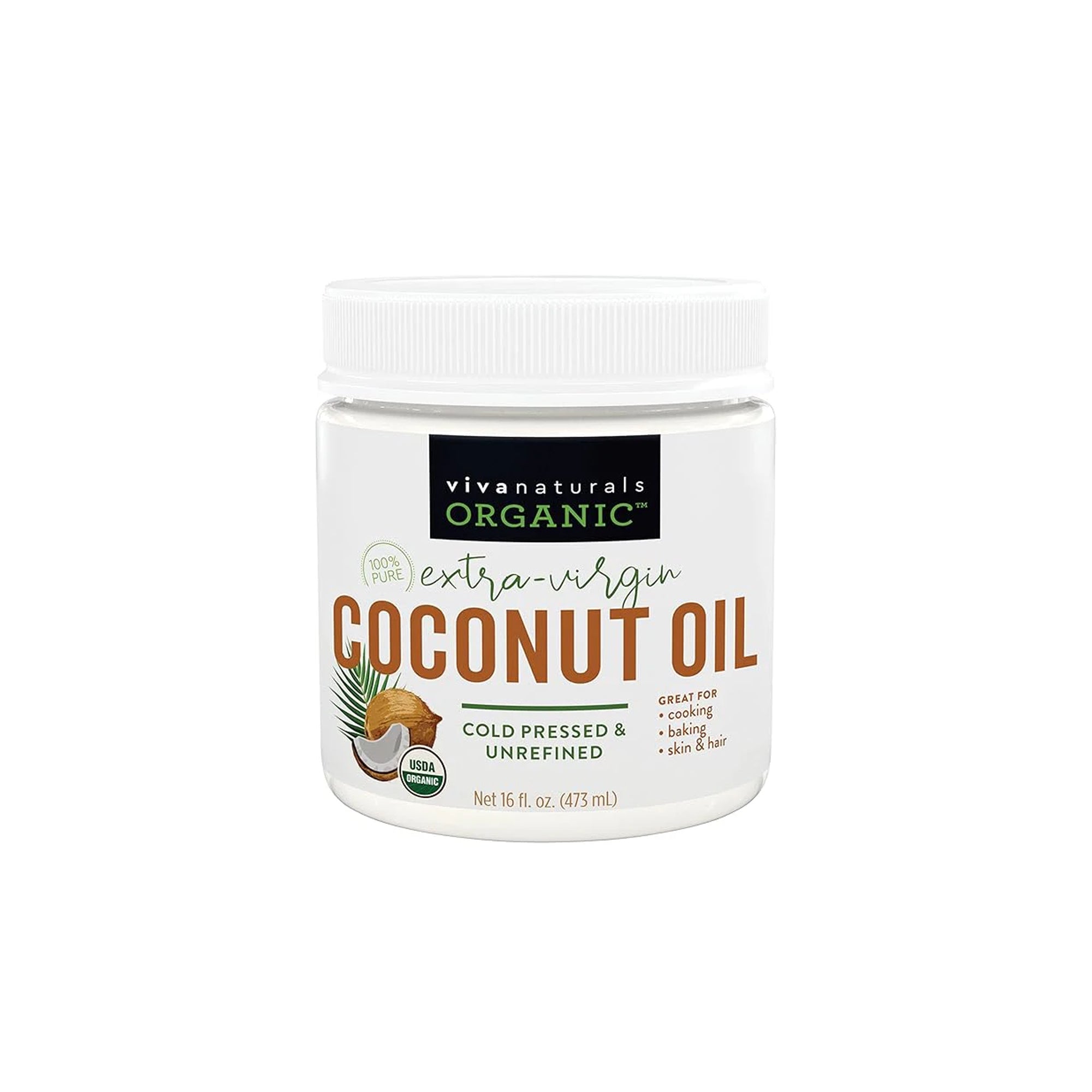 Organic Coconut Oil - Unrefined, Cold-Pressed Extra Virgin Coconut Oil, USDA Organic and Non-GMO Cooking Oil, Great as Hair Oil and Skin Oil