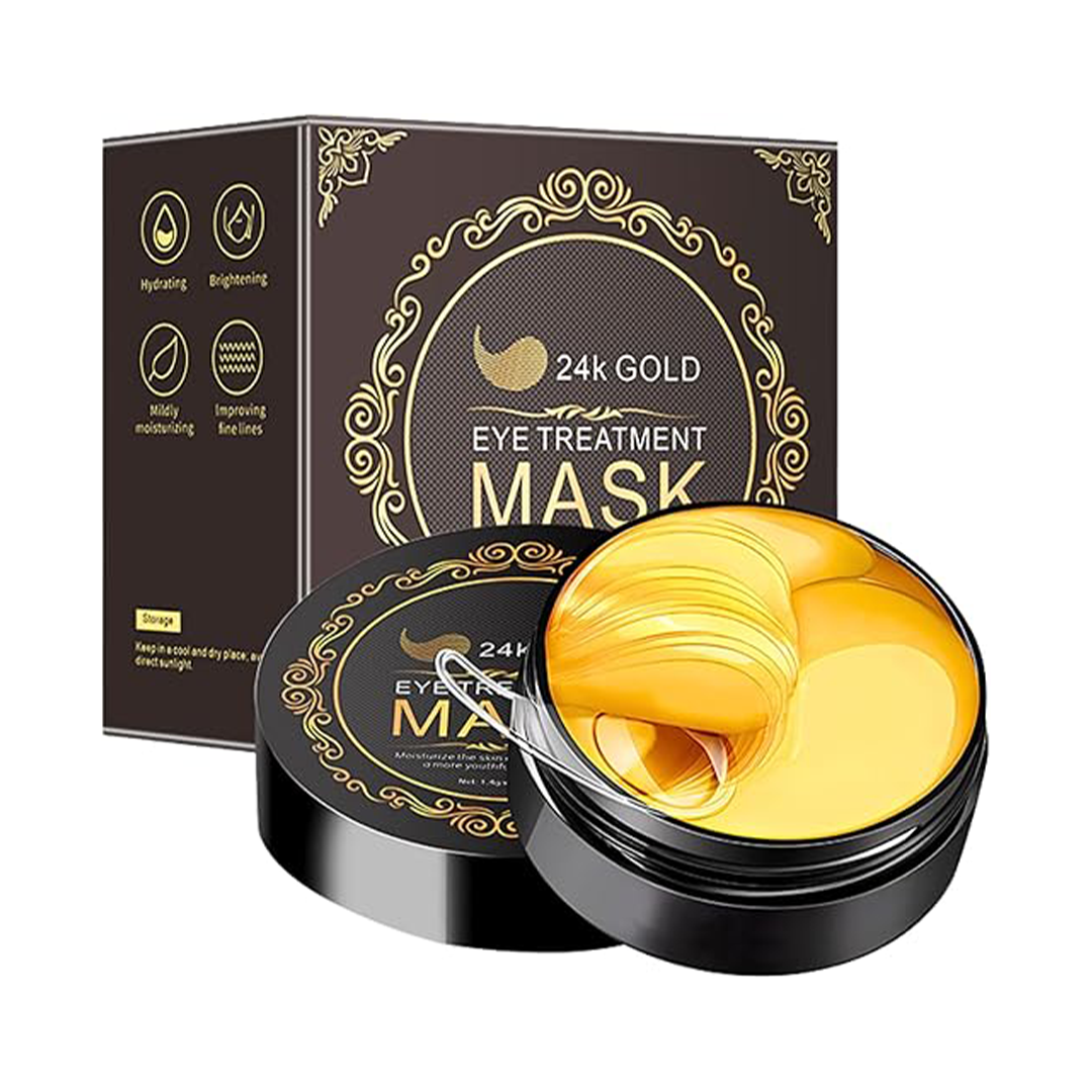 60 Pcs Collagen Eye Patches for Dark Circles Puffy Eyes and Wrinkles 24K Gold Under Eye Mask Hydrating Eye Treatment
