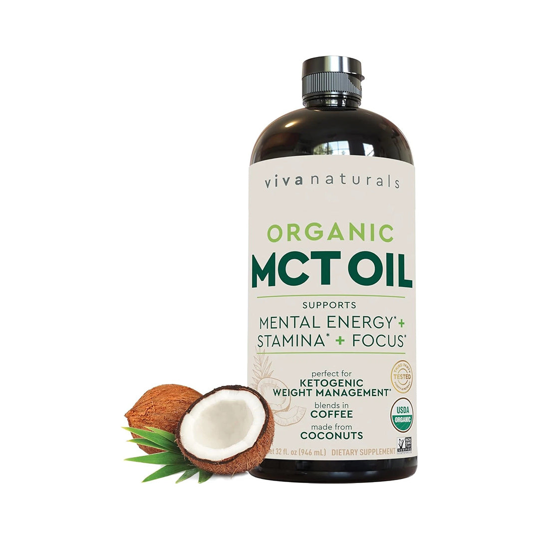 Viva Naturals USDA Organic, Non-GMO MCT Oil for Keto Coffee (32fl. oz)
