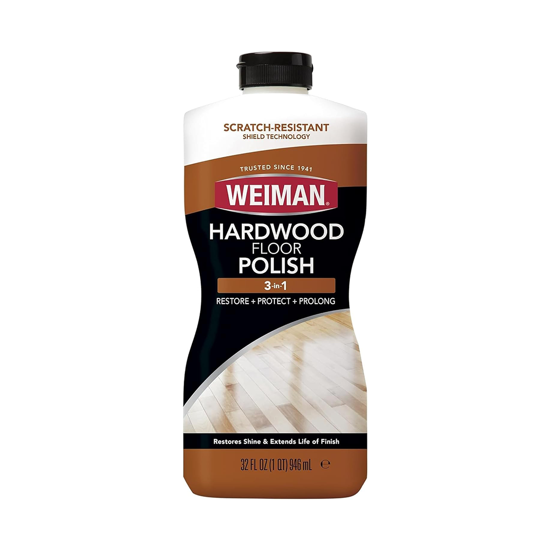 Weiman Hardwood Floor Polish & Restorer – Natural Shine & Scratch Repair for High-Traffic Floors | 32 oz