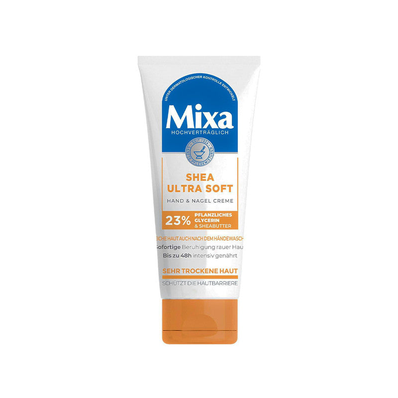 Mixa Shea Ultra Soft Hand & Nail Cream - Nourishing Hand Balm for Dry, Cracked and Rough Hands, Protection & Intensive Care with Glycerine and Shea Butter, 100 ml